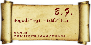 Bogdányi Fidélia névjegykártya